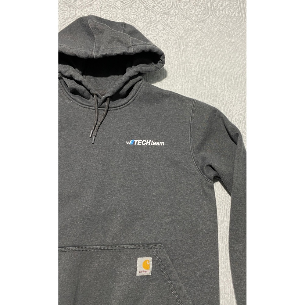Carhartt Rain Defender Loose Fit Mens Hoodie Sweatshirt M Gray Tech Team Logo - Picture 2 of 8